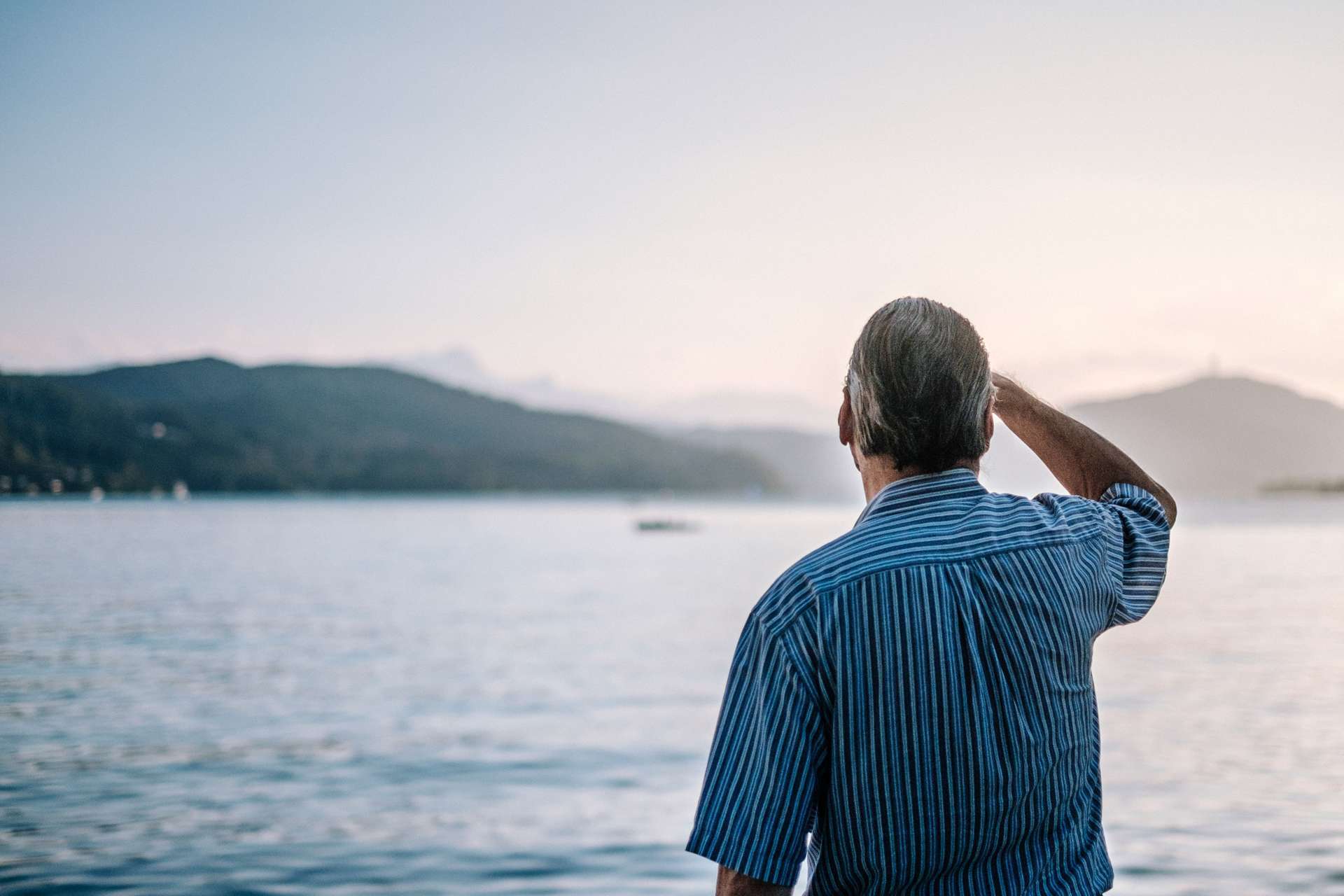 Man looking at sea